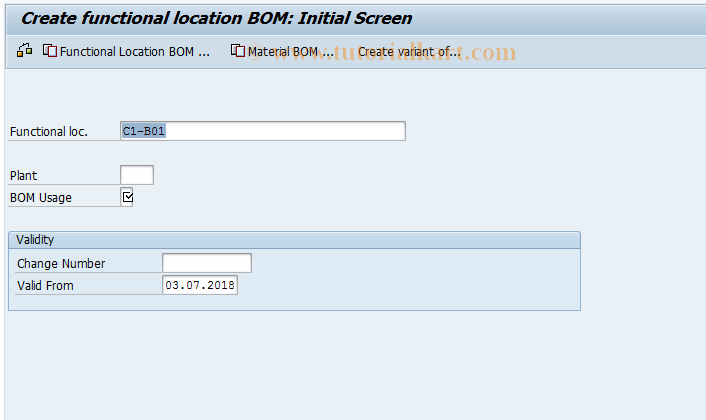 SAP TCode IB11 - Create Functional Location BOM