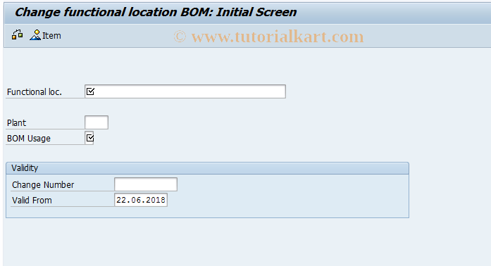SAP TCode IB12 - Change Functional Location BOM