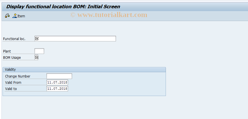 SAP TCode IB13 - Display Functional Location BOM