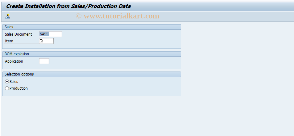 SAP TCode IB61 - Create Installed Base with Reference