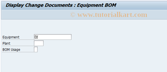 SAP TCode IB80 - Change Documents for Equipment BOM