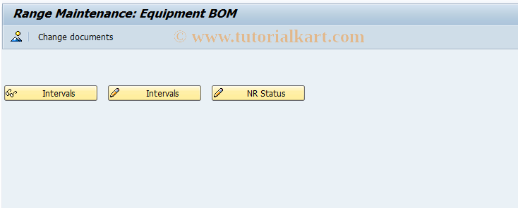 SAP TCode IB90 - Equipment BOM Number Ranges