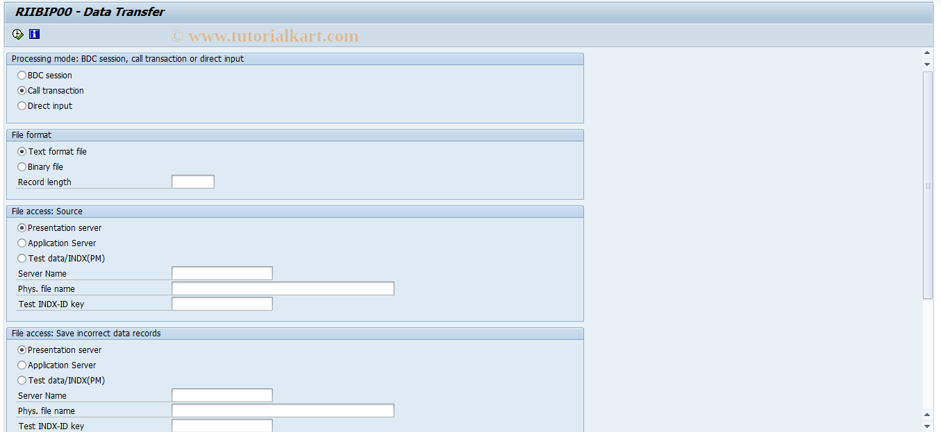 SAP TCode IBI2 - Plant Maintenance Batch Input