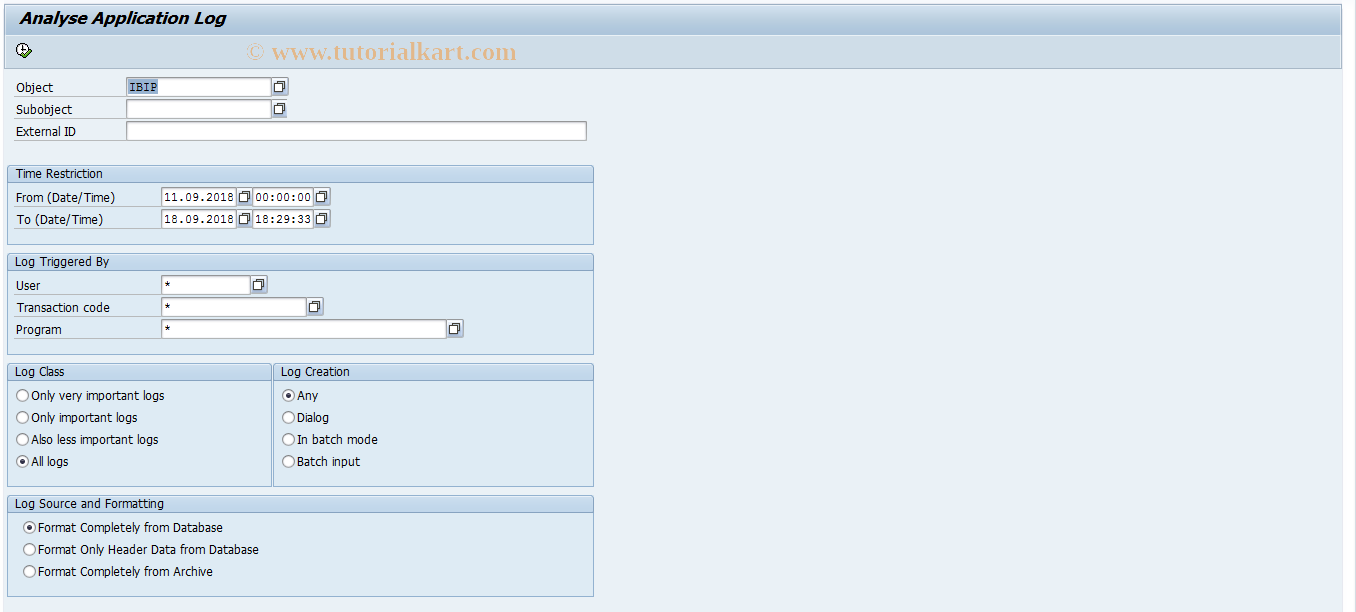 SAP TCode IBIPA - Transaction for BAL of IBIP