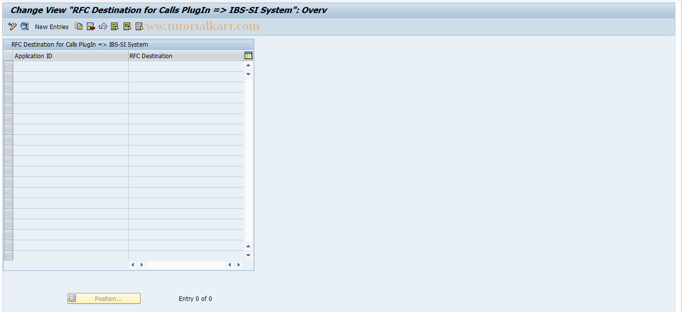 SAP TCode IBSSI_RFCDEST - RFC Destination for IBS Functions