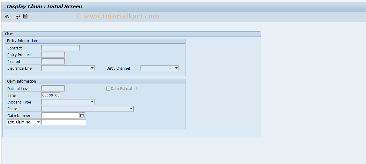 SAP TCode ICLCDC03 - Display Claim (Expert Mode)