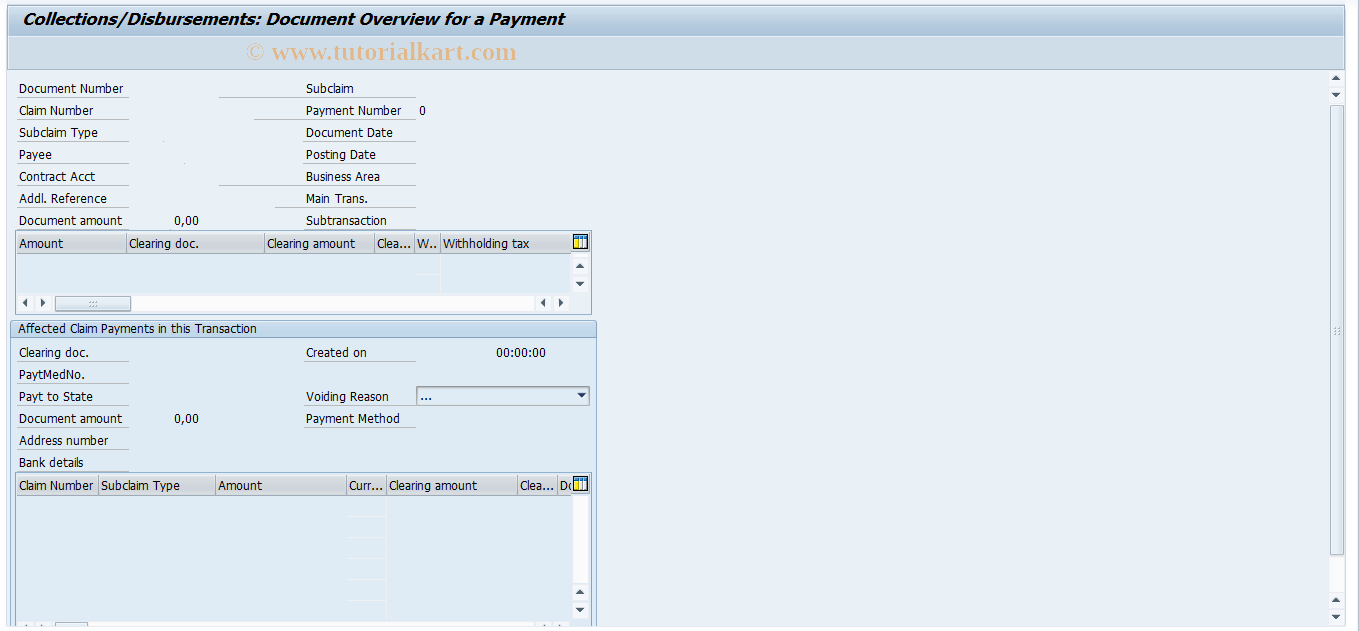 SAP TCode ICLCDINFO - ISCD Information on a Payment