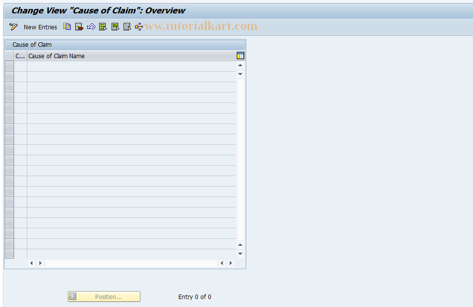 SAP TCode ICLCUST4 - ICL: CDC: Cause of Loss