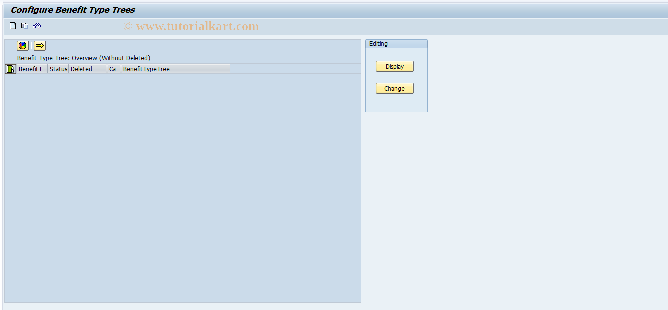 SAP TCode ICLCVERM160 - Define Benefit Type Tree