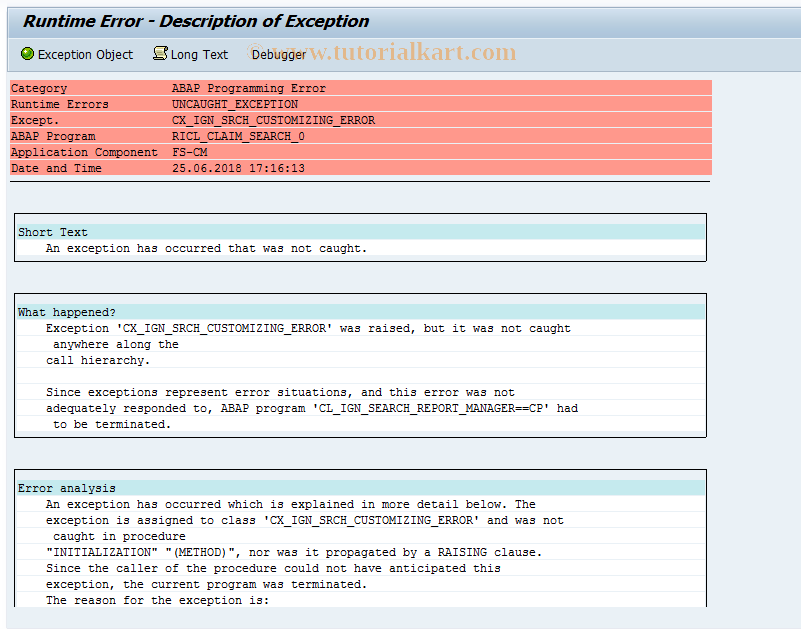 SAP TCode ICLEXPERT - Claim Search