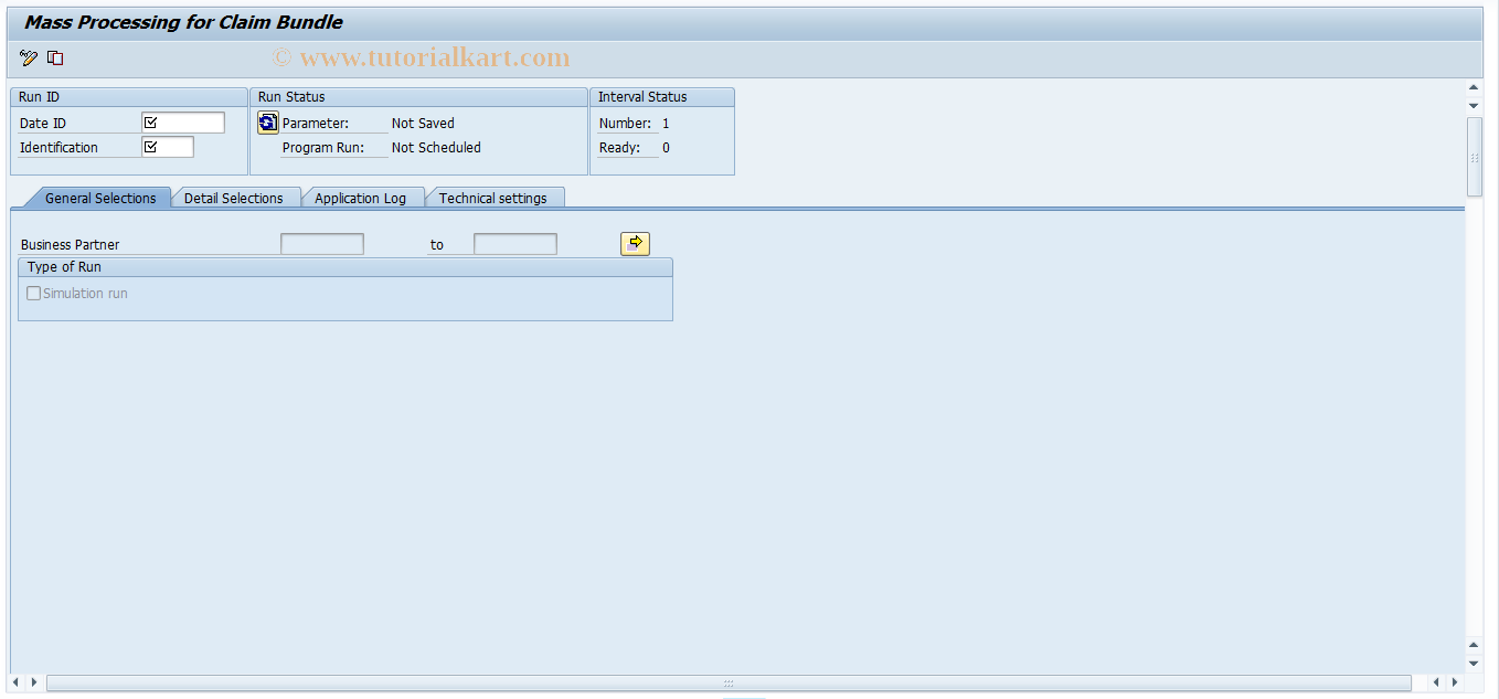 SAP TCode ICLE_TOUCH_MASS - Mass Processing for Claim Bundle