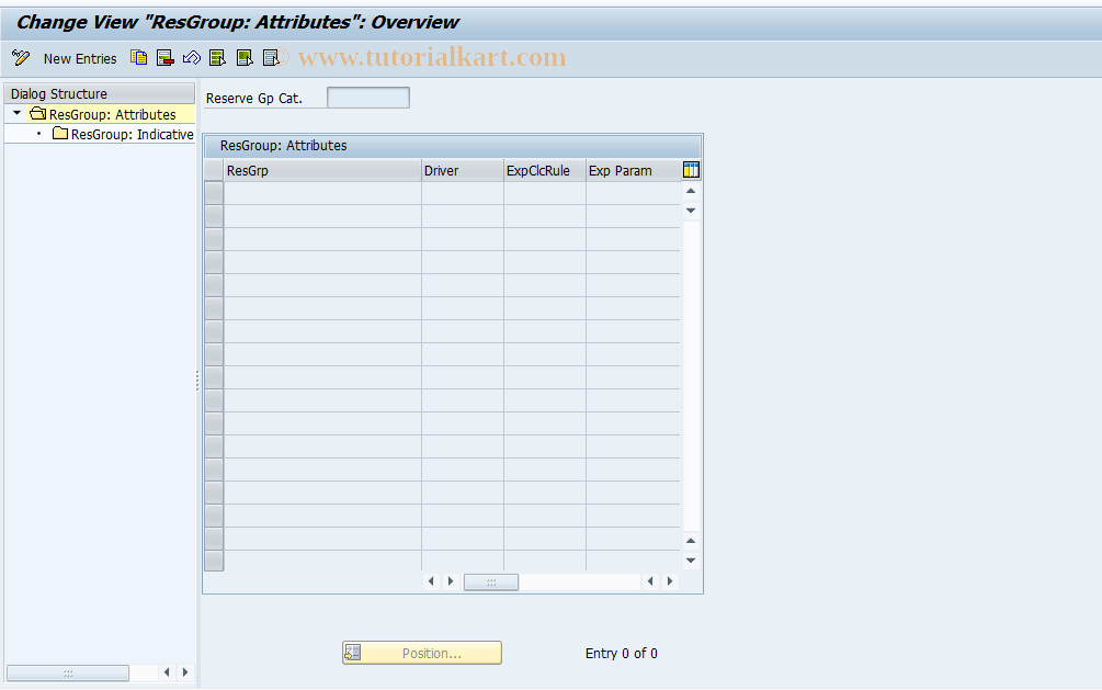 SAP TCode ICLIBNR861 - Define Reserve Group