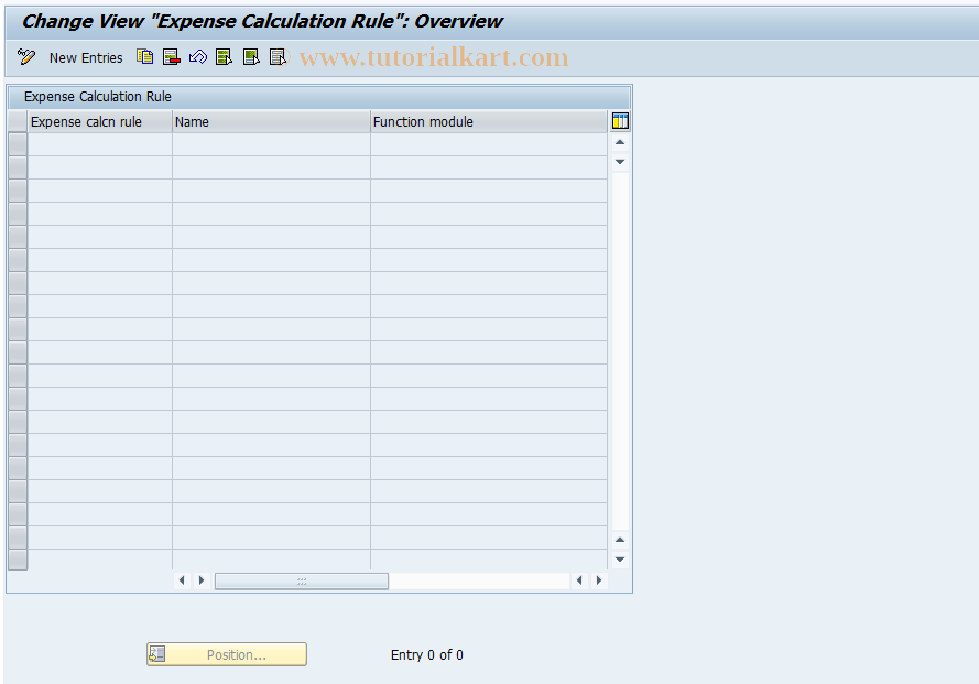 SAP TCode ICLIBNR865 - Expense Calculation Rule