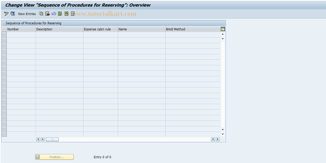 SAP TCode ICLIBNR873 - Edit Process Sequence