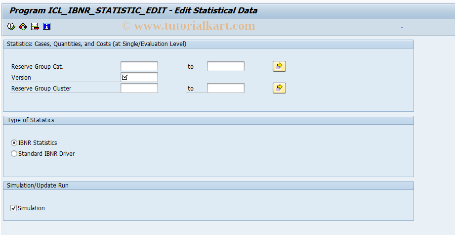 SAP TCode ICLIBNREDITSTATISTIC - IBNR Determination of Reserves