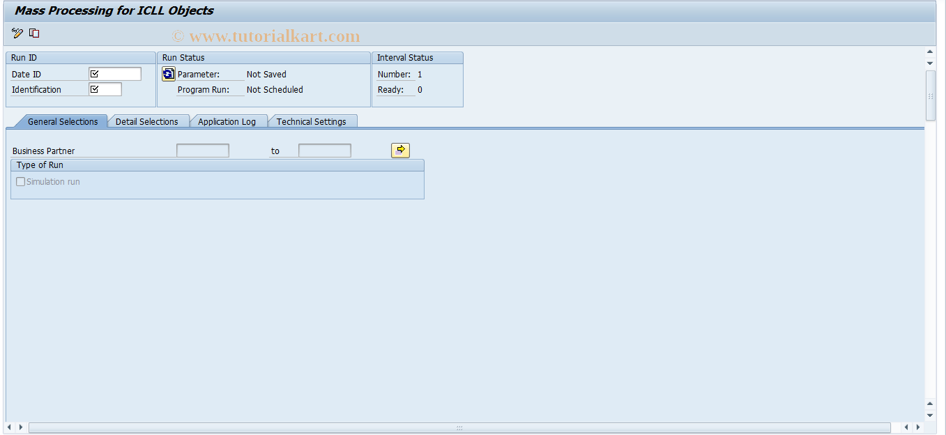 SAP TCode ICLL_MASS_PROCESSING - Mass Processing for ICLL Objects