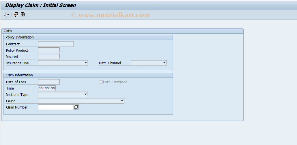 SAP TCode ICLQCL03 - Display Quick Claim