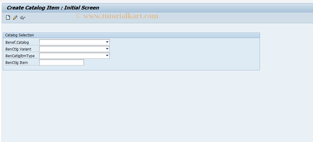SAP TCode ICLSCT01 - Create Catalog Item