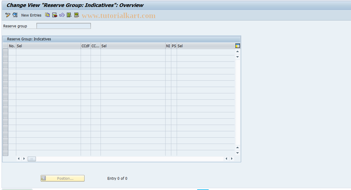 SAP TCode ICLSUP801 - Reserve Group / Indicatives