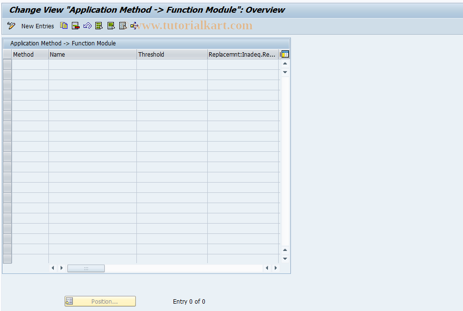 SAP TCode ICLSUP805 - Create/Change Application Method