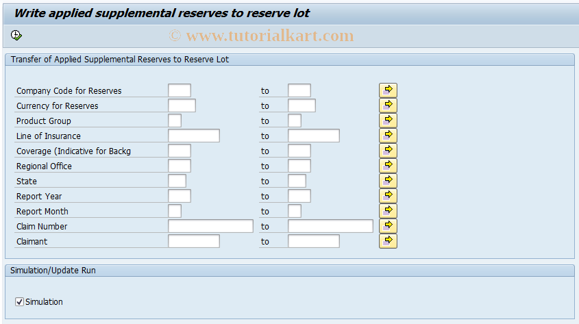 SAP TCode ICLSUP809 - Calculation of Suppl. Reserves