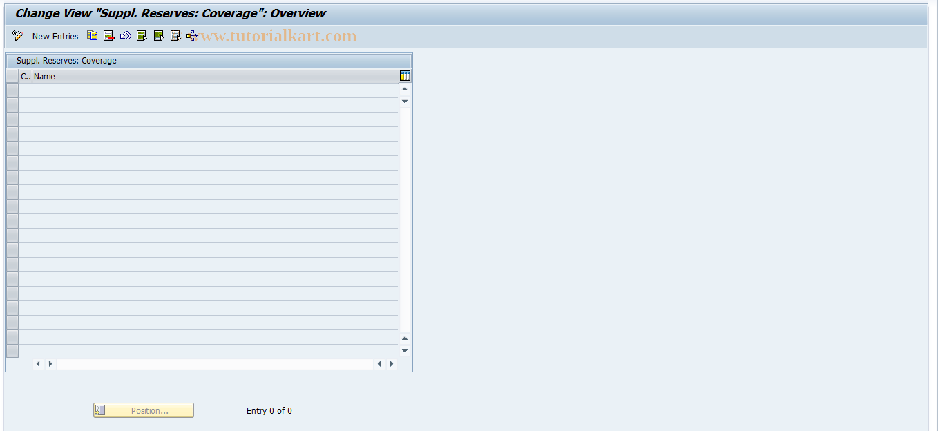 SAP TCode ICLSUP822 - Suppl. Reserves: Coverage