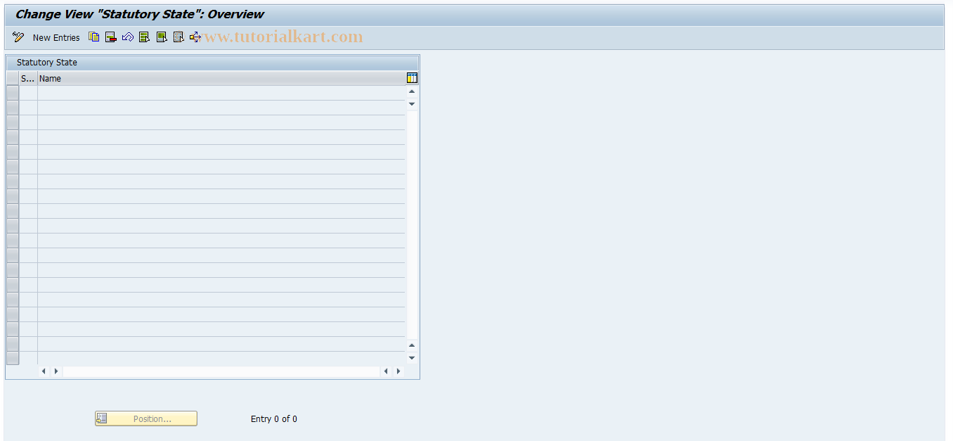 SAP TCode ICLSUP823 - Statutory State