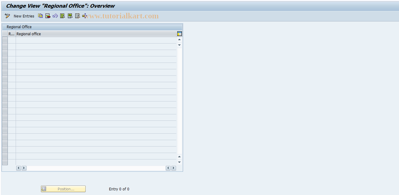 SAP TCode ICLSUP824 - Regional Office