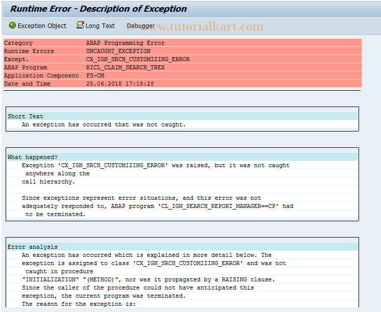 SAP TCode ICLTREX - Claim Search Using Search Engine