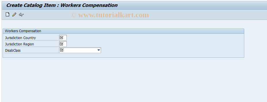 SAP TCode ICLWC01 - Create Catalog Item
