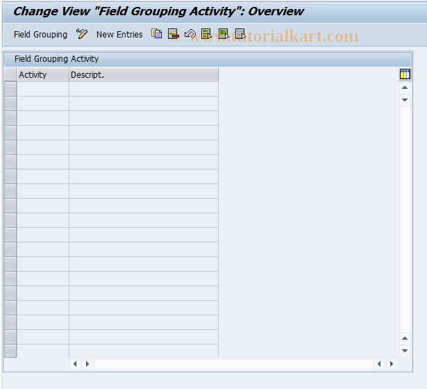 SAP TCode ICLWM100 - BDT-FNOL: Field Grouping (Activity)