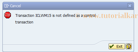 SAP TCode ICLWM15 - BDT ICL: Application Transactions