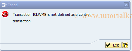 SAP TCode ICLWM8 - BDT-FNOL: Standard GUI Functions