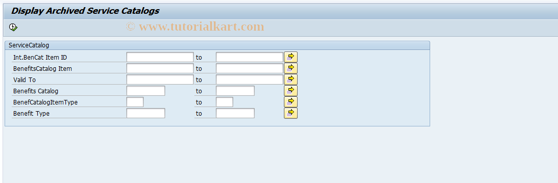 SAP TCode ICL_ARCHSC_DISPL - Display Archived Benefits Catalog