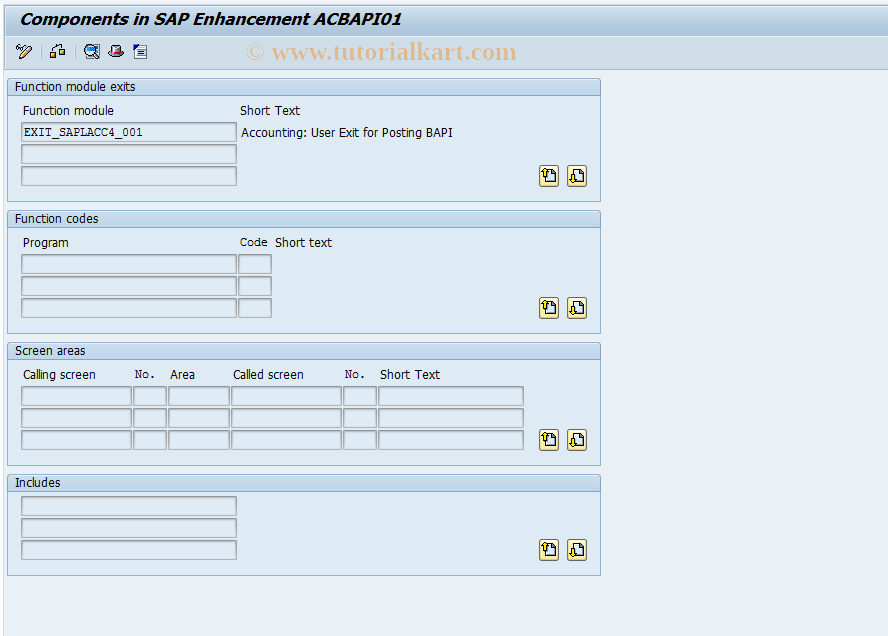 SAP TCode ICL_BAPI_SMOD_EDIT - Create/Change CI Incl. for Account Assgnmt