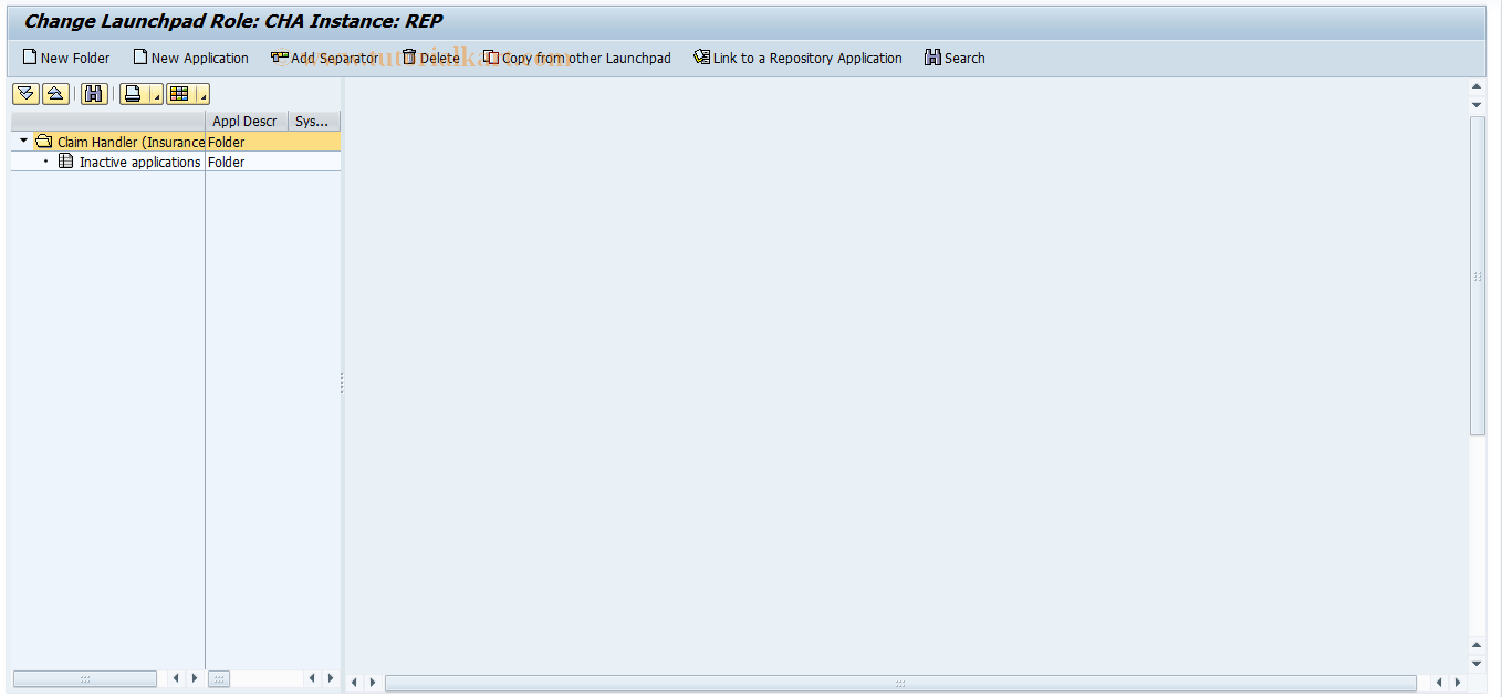 SAP TCode ICL_LP_CHA_REP_CUST - Set Up Launchpad for Claim Handler