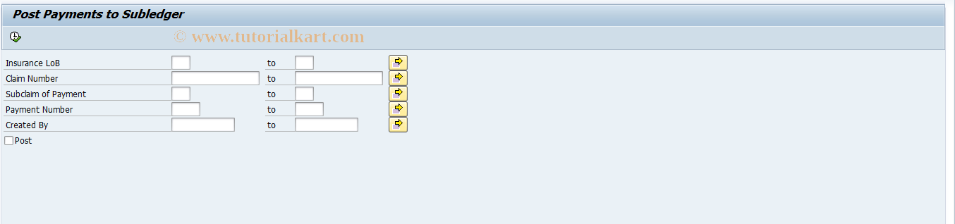 SAP TCode ICL_PAYMENTS2CD - Post Payments to Collective /Disbursements