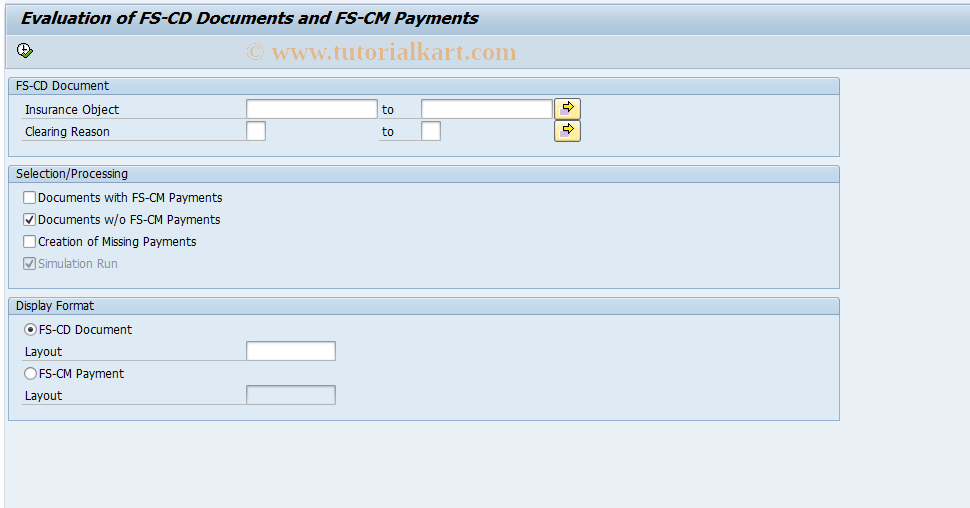 SAP TCode ICL_PAYMENT_REPORT - Evaluation of Documents/Payments