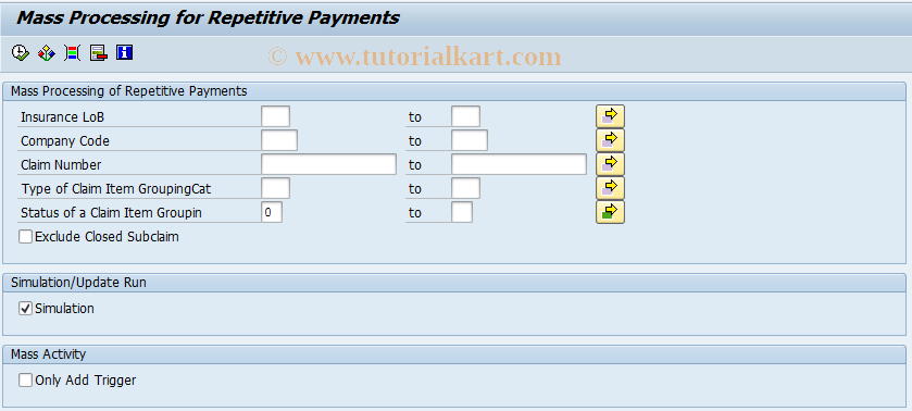 SAP TCode ICL_REPREIMB - Call ICLH_REPREIMB_GENERATE