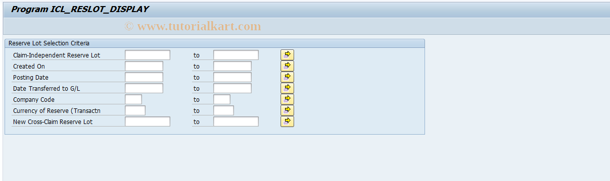 SAP TCode ICL_RESLOT_DISPLAY - Display Reserve Lot