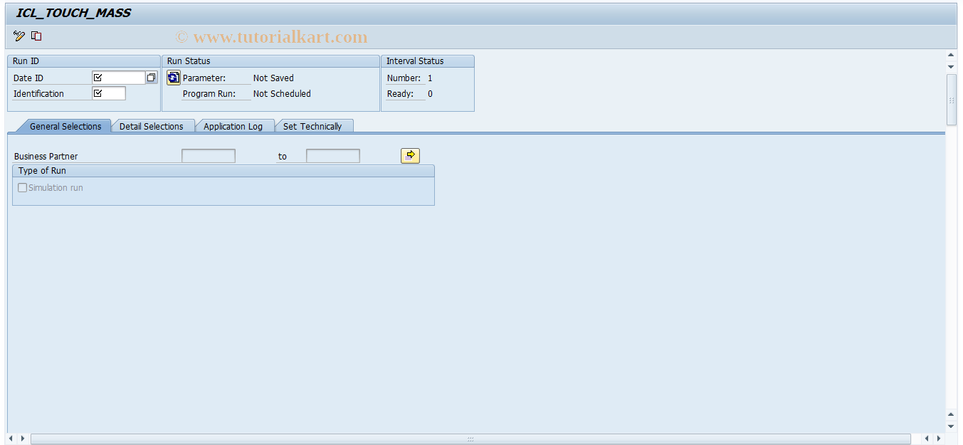 SAP TCode ICL_TOUCH_MASS - ICL_TOUCH_MASS