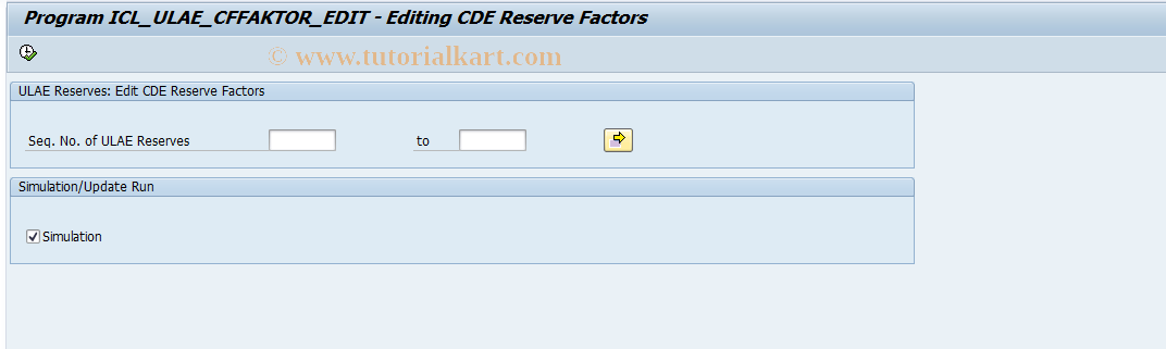 SAP TCode ICL_ULAERESEDIT - Edit CF Factors Manually