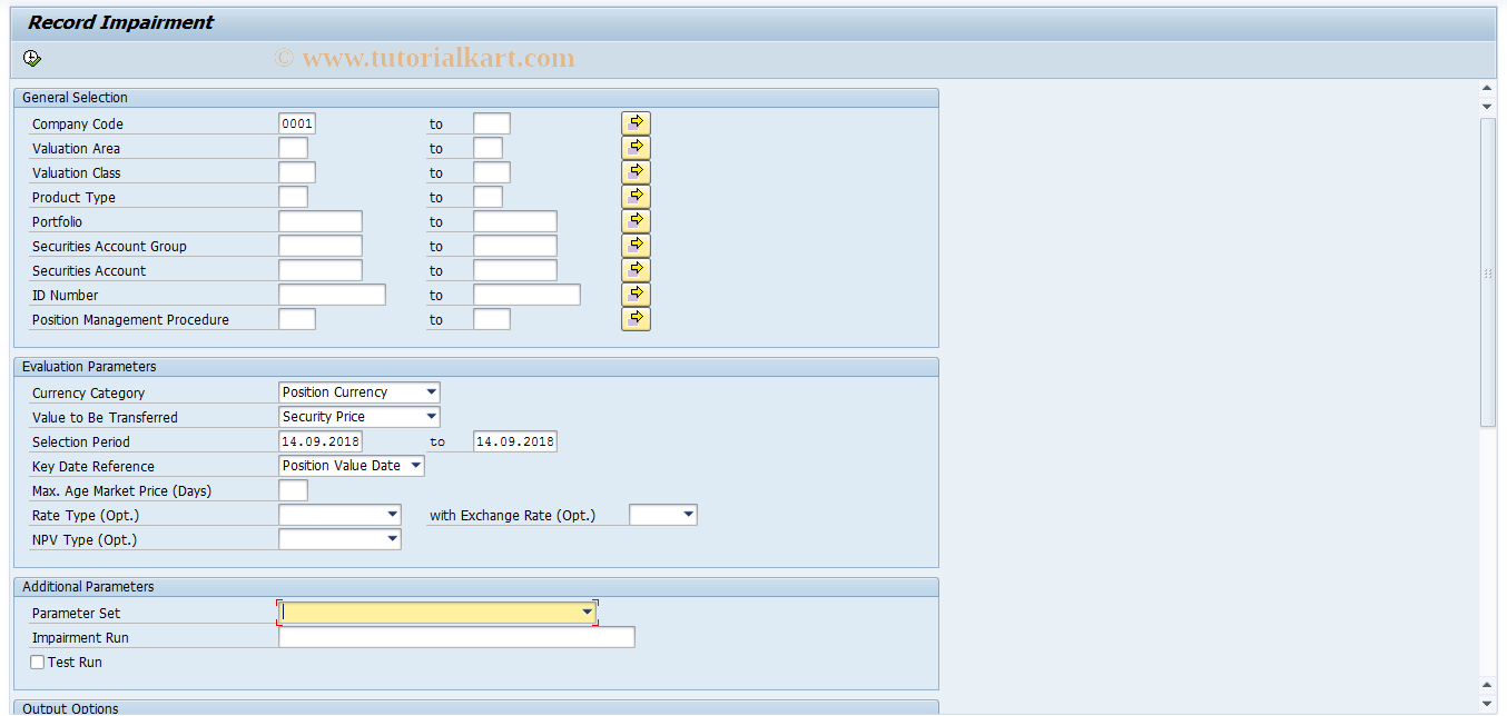 SAP TCode IDCFM_FRIM_CREATE - Record Impairment