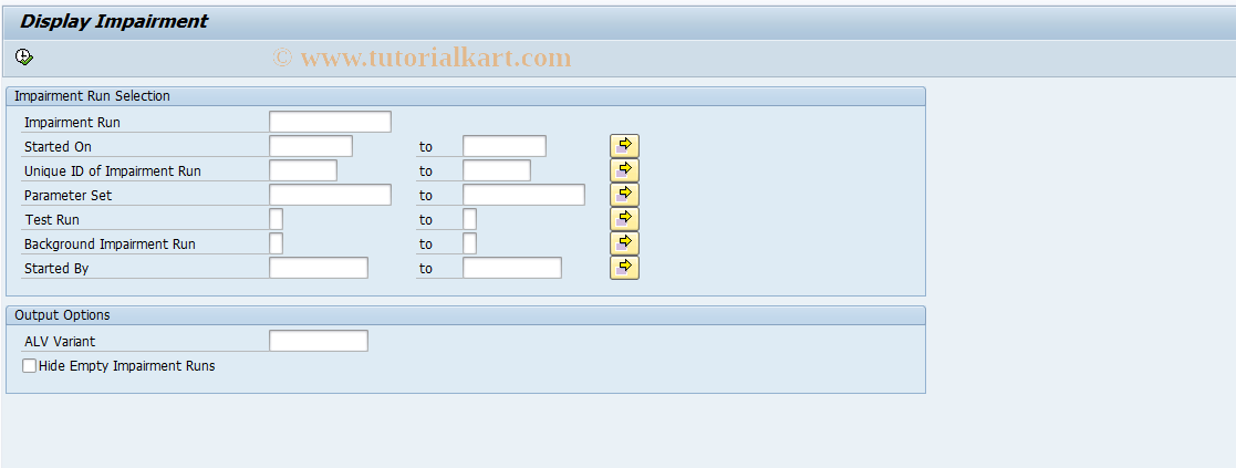 SAP TCode IDCFM_FRIM_DISPLAY - Display Impairment