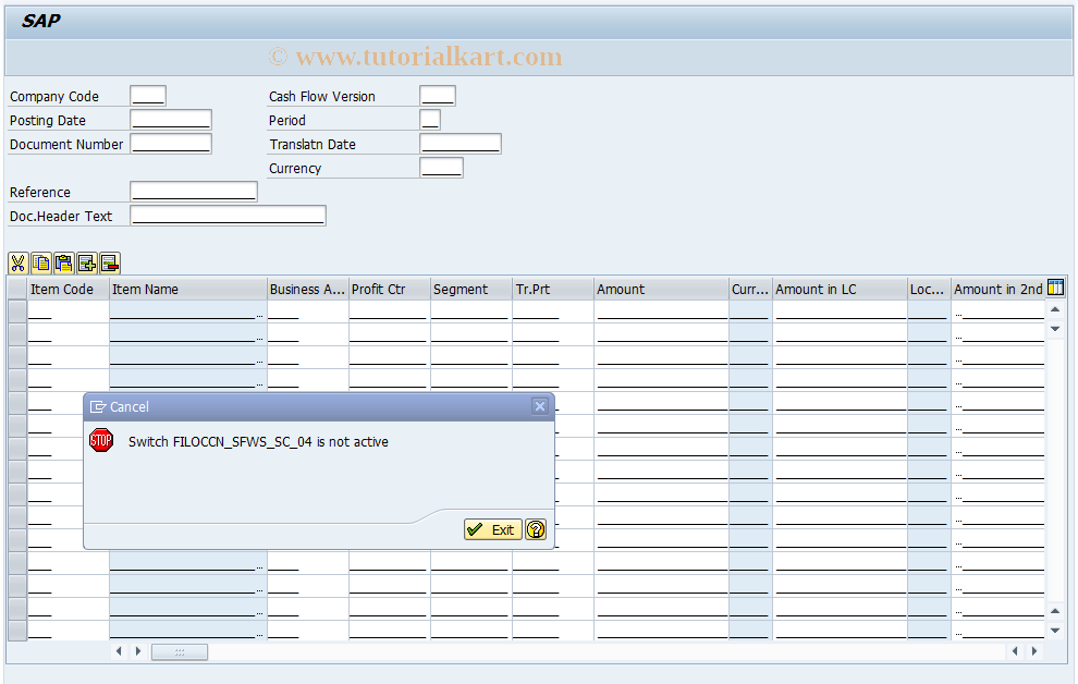 SAP TCode IDCN_ADJNEW - Adjustment document creation