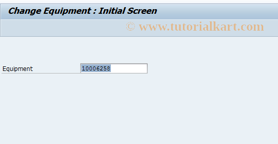 SAP TCode IE02 - Change Equipment