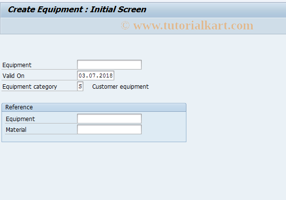 SAP TCode IE08 - Create Equipment