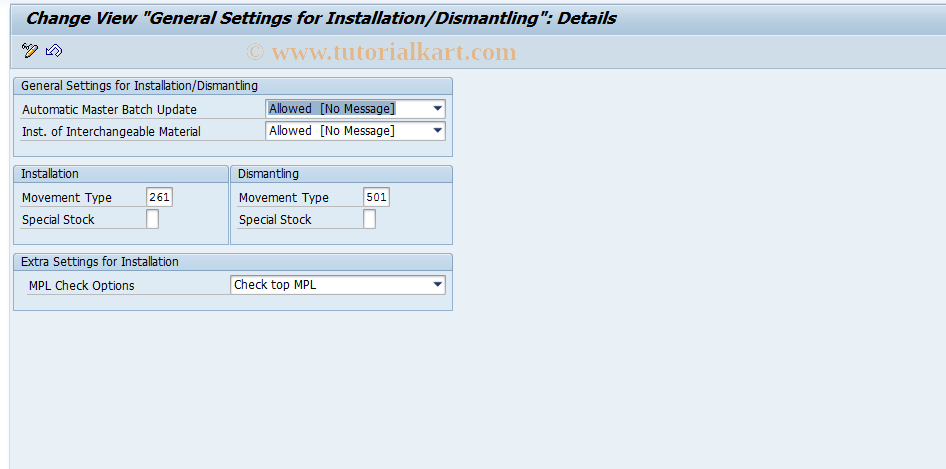 SAP TCode IE4NCGP - Maintain General Settings for IE4N