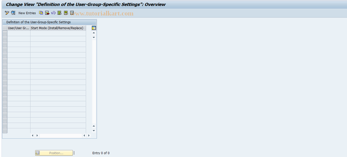 SAP TCode IE4NORG - User-Group-Specific Settings