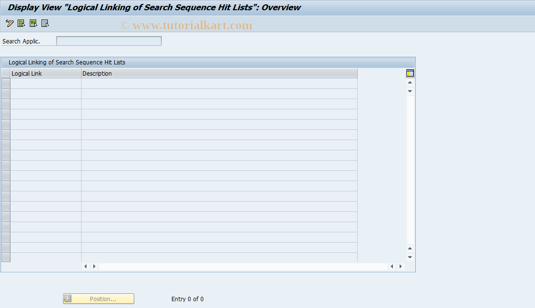 SAP TCode IGN_SEARCH_CONCAT03 - Display Logical Operators